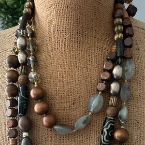 BOHO Multi-Layered Wood‎ Beaded Necklaces